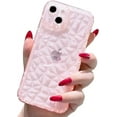 thumbnail image 1 of Compatible with iPhone Case,Glitter Sparkle Bling Crystal Clear Diamond Pattern Camera Lens Bumper Protection Transparent Soft Shockproof Cover Phone Case (Pink,iPhone 13 Pro), 1 of 10