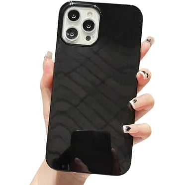 Compatible with iPhone Case,Glossy Solid Color TPU Full Body Protection [Compatible with Wireless Charging] Soft Shockproof Cover Phone Case (Black,iPhone 13 Pro)