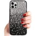 thumbnail image 1 of Compatible with iPhone Case,Gradient Color Crystal Glitter Diamond Bling Sparkle Rhinestone Full Body Protection Soft Shockproof Cover Phone Case (Black,iPhone 12), 1 of 8
