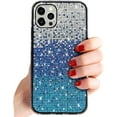thumbnail image 1 of Compatible with iPhone Case,Gradient Color Crystal Glitter Diamond Bling Sparkle Rhinestone Full Body Protection Soft Shockproof Cover Phone Case (Blue,iPhone 14 Plus), 1 of 8