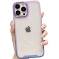 thumbnail image 1 of Compatible with iPhone Case,Gradient Colorful Frame Edge Border Electro Plated Metal Camera Lens Protective Clear Soft Shockproof Cover Phone Case (Purple,iPhone 12 Pro Max), 1 of 7