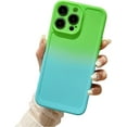 thumbnail image 1 of Compatible with iPhone Case,Gradient Liquid Silicone [Compatible with Wireless Charging] Camera Lens Protection Soft Shockproof Cover Phone Case (Green,iPhone 14), 1 of 8