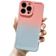 thumbnail image 1 of Compatible with iPhone Case,Gradient Liquid Silicone [Compatible with Wireless Charging] Camera Lens Protection Soft Shockproof Cover Phone Case (Pink,iPhone 15), 1 of 8