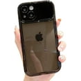 thumbnail image 1 of Compatible with iPhone Case,[Large Viewport Design & Camera Lens Protection][ Drop Protection] Clear Soft Shockproof Cover Phone Case (Black,iPhone 15 Pro Max), 1 of 8