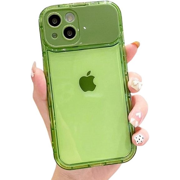 Compatible with iPhone Case,[Large Viewport Design & Camera Lens Protection][ Drop Protection] Clear Soft Shockproof Cover Phone Case (Green,iPhone 13 Pro)