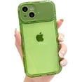thumbnail image 1 of Compatible with iPhone Case,[Large Viewport Design & Camera Lens Protection][ Drop Protection] Clear Soft Shockproof Cover Phone Case (Green,iPhone 15), 1 of 7
