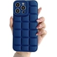 thumbnail image 1 of Compatible with iPhone Case,Liquid Silicone Plaid Checkered Design Couple Matching Camera Lens Protection Soft Shockproof Cover Phone Caseproof Cover Phone Case (Blue,iPhone 14 Plus), 1 of 5