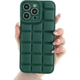 thumbnail image 1 of Compatible with iPhone Case,Liquid Silicone Plaid Checkered Design Couple Matching Camera Lens Protection Soft Shockproof Cover Phone Caseproof Cover Phone Case (Green,iPhone 14 Plus), 1 of 5