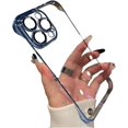 thumbnail image 1 of Compatible with iPhone Case,Luxury Electroplating Transparent Frameless Ultra Thin Clear [Military Drop&Camera Lens Protection] Shockproof Cover Phone Case (Blue,iPhone 11 Pro Max), 1 of 6