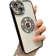 thumbnail image 1 of Compatible with iPhone Case,Luxury Glitter Bling Sparkly Diamond Rhinestone Bumper Camera Lens Protection Transparent Clear Soft Shockproof Cover Phone Case (Black,iPhone 12), 1 of 7