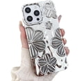 thumbnail image 1 of Compatible with iPhone Case,Luxury Glitter Electroplating Flower Floral [ Drop&Full Body Protection] Shockproof Cover Phone Case (Silver,iPhone 13 Pro), 1 of 7