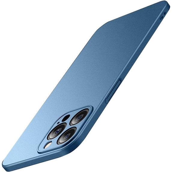 Compatible with iPhone Case,Luxury Matte Hard PC Slim Fit Ultra Thin Lightweight Camera Lens Protection Soft Shockproof Cover Phone Case (Blue, iPhone 12)