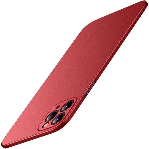 Compatible with iPhone Case,Luxury Matte Hard PC Slim Fit Ultra Thin Lightweight Camera Lens Protection Soft Shockproof Cover Phone Case (Red, iPhone 15 Plus)