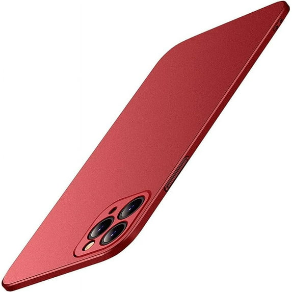 Compatible with iPhone Case,Luxury Matte Hard PC Slim Fit Ultra Thin Lightweight Camera Lens Protection Soft Shockproof Cover Phone Case (Red, iPhone 13)