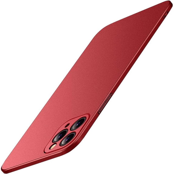 Compatible with iPhone Case,Luxury Matte Hard PC Slim Fit Ultra Thin Lightweight Camera Lens Protection Soft Shockproof Cover Phone Case (Red, iPhone 14 Pro Max)