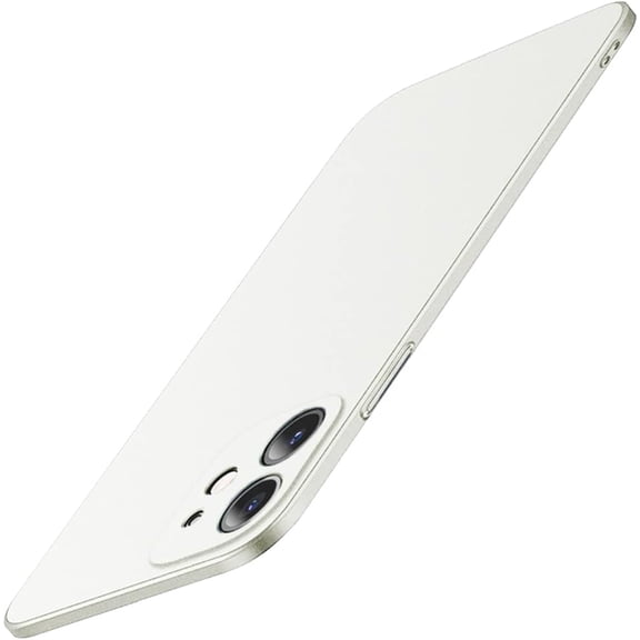 Compatible with iPhone Case,Luxury Matte Hard PC Slim Fit Ultra Thin Lightweight Camera Lens Protection Soft Shockproof Cover Phone Case (White,iPhone 14)