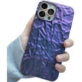 thumbnail image 1 of Compatible with iPhone Case,Luxury Matte Tin Foil Pattern Electroplated Glitter Sparkle Bling Camera Lens Protection Soft Shockproof Cover Phone Case (Purple,iPhone 14), 1 of 8