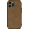 thumbnail image 1 of Compatible with iPhone Case,Luxury PU Leather Anti-Slip Anti-Fingerprint [ Drop & Camera Lens Protection] Soft Shockproof Cover Phone Case (Brown,iPhone 14 Plus), 1 of 8