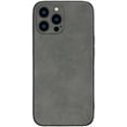 thumbnail image 1 of Compatible with iPhone Case,Luxury PU Leather Anti-Slip Anti-Fingerprint [ Drop & Camera Lens Protection] Soft Shockproof Cover Phone Case (Grey,iPhone 15 Pro), 1 of 8