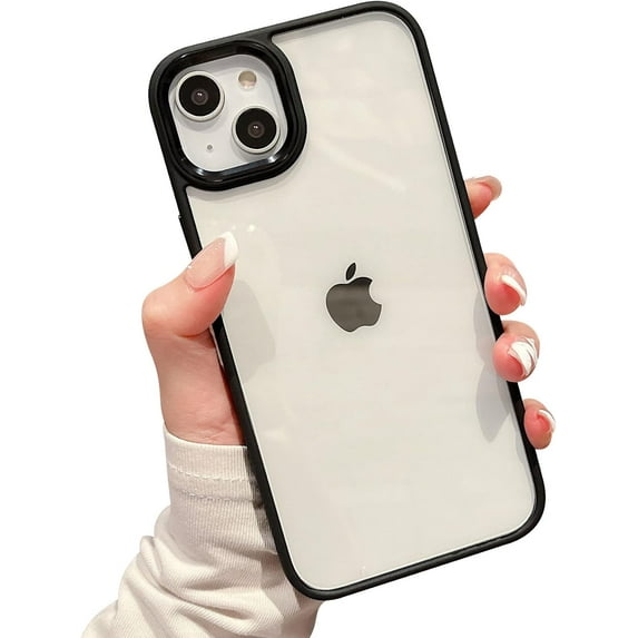 Compatible with iPhone Case,Luxury Solid Color Edge Frame Border Electro Plated Metal Camera Lens Protection Clear Soft Shockproof Cover Phone Case (Black,iPhone 11 Pro Max)