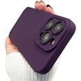 thumbnail image 1 of Compatible with iPhone Case,Matte Liquid Silicone [ Drop Protection] Camera Lens Protection Soft Shockproof Cover Phone Case (Dark Purple,iPhone 14 Pro Max), 1 of 6