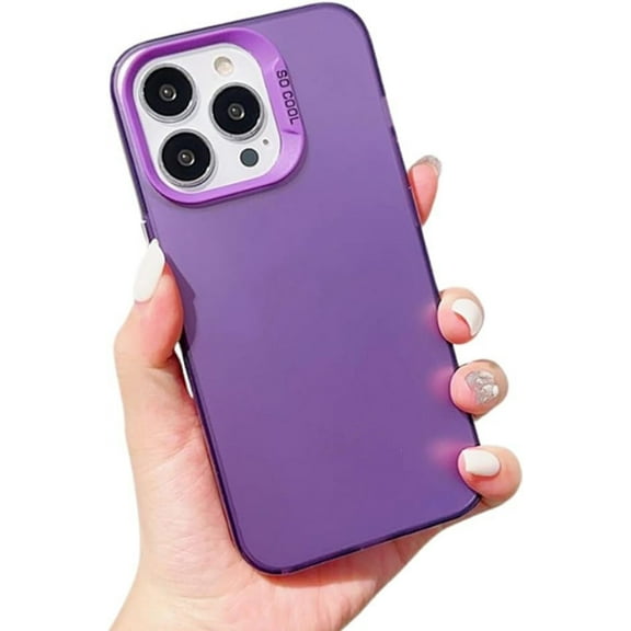 Compatible with iPhone Case,Matte Translucence Full Body Protection [Compatible with Wireless Charging] Soft Shockproof Cover Phone Case (Purple,iPhone 14)