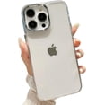 thumbnail image 1 of Compatible with iPhone Case,Metal Camera Bumper Full Body Protection [Compatible with Wireless Charging] Clear Soft Shockproof Cover Phone Case (White,iPhone 12 Pro Max), 1 of 6