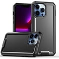 thumbnail image 1 of Compatible with iPhone Case,Rugged Heavy Duty [Compatible with Wireless Charging][ Drop Protection] Soft Shockproof Cover Phone Case (Black,iPhone 14), 1 of 8