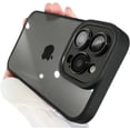 thumbnail image 1 of Compatible with iPhone Case,Silicone Bumper Metal Button [Compatible with Wireless Charging] Camera Lens Protection Shockproof Cover Phone Case (Black,iPhone 14), 1 of 7