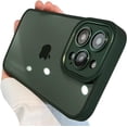 thumbnail image 1 of Compatible with iPhone Case,Silicone Bumper Metal Button [Compatible with Wireless Charging] Camera Lens Protection Shockproof Cover Phone Case (Green,iPhone 14 Pro Max), 1 of 7