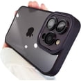 thumbnail image 1 of Compatible with iPhone Case,Silicone Bumper Metal Button [Compatible with Wireless Charging] Camera Lens Protection Shockproof Cover Phone Case (Purple,iPhone 13), 1 of 7