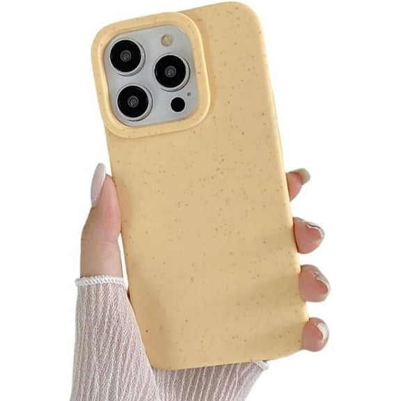 Compatible with iPhone Case,Silky Touch Ecofriendly Made of Plants Biodegradable Matte Full Body Protection Soft Shockproof Cover Phone Case (Yellow,iPhone 13 Pro Max)