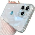thumbnail image 1 of Compatible with iPhone Case,Transparent Glitter Sparkle Bling Camera Lens Bumper Protection Clear Soft Shockproof Cover Phone Case (White,iPhone 14 Pro), 1 of 7