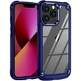 thumbnail image 1 of Compatible with iPhone Case,Transparent Heavy Duty Rugged Hard PC + Soft TPU Anti-Scratch Corner Bumper Protection Clear Shockproof Cover Phone Case (Blue,iPhone 13), 1 of 7