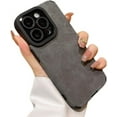thumbnail image 1 of Compatible with iPhone Case,Ultra Thin Suede Design [Compatible with Wireless Charging] Corner Camera Lens Protection Soft Shockproof Cover Phone Case (Dark Grey,iPhone 13 Pro Max), 1 of 6