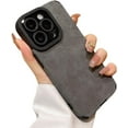 thumbnail image 1 of Compatible with iPhone Case,Ultra Thin Suede Design [Compatible with Wireless Charging] Corner Camera Lens Protection Soft Shockproof Cover Phone Case (Dark Grey,iPhone 13), 1 of 6