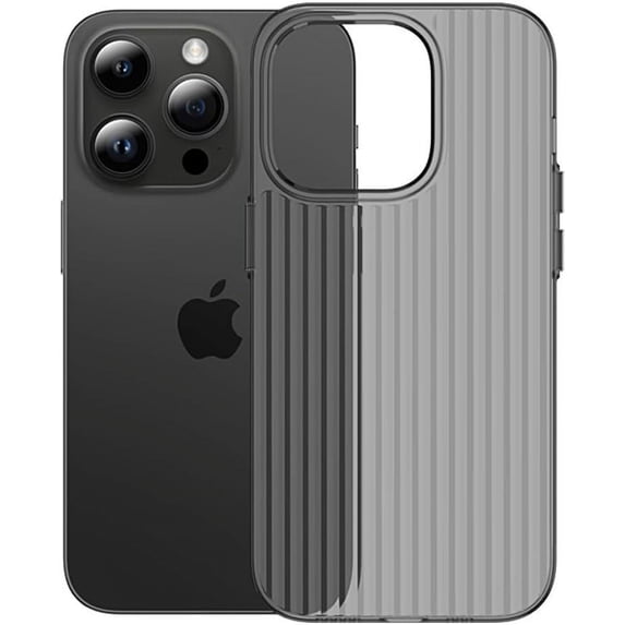 Compatible with iPhone Case,Ultra Thin Wave Stripe Pattern Crystal Clear Transparent Full Body Protection Soft Shockproof Cover Phone Case (Black,iPhone 14 Pro)