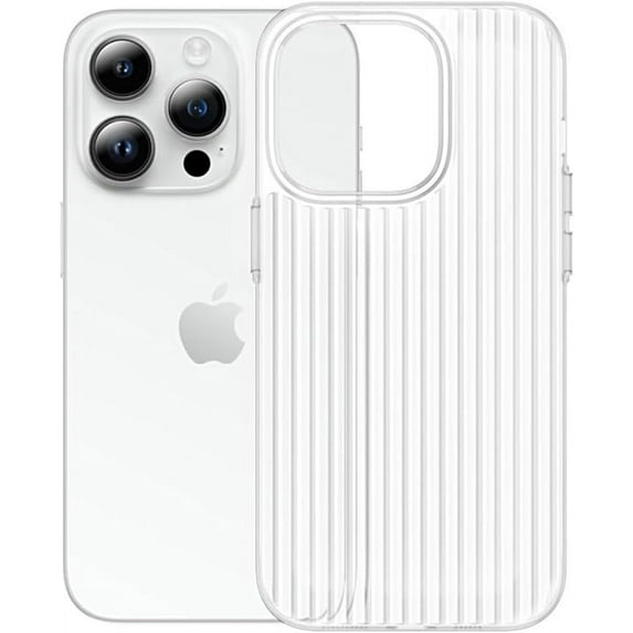 Compatible with iPhone Case,Ultra Thin Wave Stripe Pattern Crystal Clear Transparent Full Body Protection Soft Shockproof Cover Phone Case (Clear,iPhone 14 Plus)