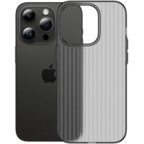 Compatible with iPhone Case,Ultra Thin Wave Stripe Pattern Matte Translucent [ Drop Protection] Full Body Protection Soft Shockproof Cover Phone Case (Black,iPhone 15 Pro Max)