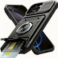 thumbnail image 1 of Compatible with iPhone Case Wallet with Card Holder [Store 2 Cards] + 360° Rotated Ring Stand Dual Layer Heavy Duty Drop Protection Wallet Phone Case for iPhone, 1 of 5