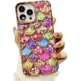 thumbnail image 1 of Compatible with iPhone Case for Women/Girls, Cute Luxury Electroplated Bling Glitter Crystal Fish Scale Plating Anti-Scratch Shockproof Phone Case for iPhone 12 Pro, Gold, 1 of 6
