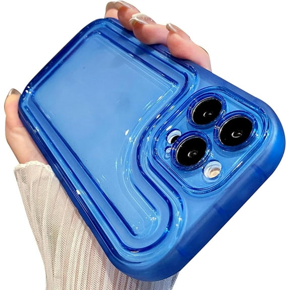 Compatible with iPhone Case for Women Girls, Cute Luxury Transparently Candy Color Bumper Clear Anti-Scratch Shockproof Soft Phone Case for iPhone 11 Pro, Deep Blue