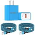 thumbnail image 1 of Compatible for iPhone Charger, 2Pack 6FT Light-ning Charging Cable with 18W Fast Charging Block USB Charging Brick Phone Charger, Wall Charger Block Adapter Compatible for iPhone14/13/12/11, Blue, 1 of 9