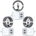 thumbnail image 1 of Compatible for iPhone Charger, 3 Pack 10FT USB Lighting Cable+Dual Port Wall Charger Block, USB Power Adapter Plug Fast Charging Station Power Base USB Brick Cube Box Compatible for iPhone, White, 1 of 9