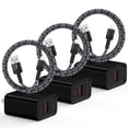 thumbnail image 1 of Compatible for iPhone Charger, 3Pack 10FT Light-ning Charging Cable with 18W Fast Charging Block USB Charging Brick Phone Charger, HOOTEK Wall Charger Block Adapter Compatible for iPhone14/13/12/11, 1 of 9