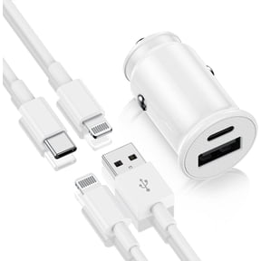 Compatible with iPhone Fast Car Charger,Car Charging Adapter Dual Port USB A and USB C Plug with 2Pack 6ft Charging Cable Compatible for iPhone 14 13 12 11 Pro Max XR XS X 8Plus SE,Case