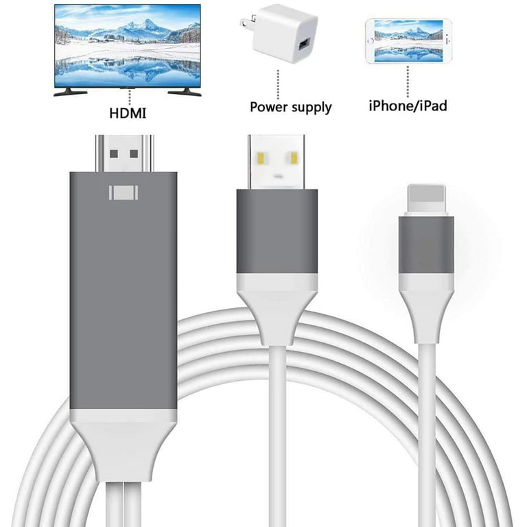 Compatible with iPhone iPad to HDMI Cable, HDMI Cord Digital AV
