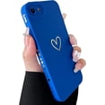 thumbnail image 1 of Compatible with iPhone SE 2022 Case, iPhone SE 2020 Case, iPhone 7/8 Case Luxury Gold Heart Pattern Soft Silicone Shockproof Case for Women Girls Side Cute Heart Pattern Slim Case - Wine Red, 1 of 4