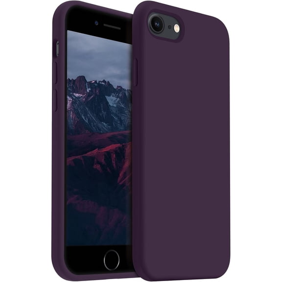 Compatible with iPhone SE Case and iPhone 8 Case 4.7 inch,Silky Touch Premium Soft Liquid Silicone Rubber Anti-Fingerprint Full-Body Protective Flexible Bumper Case for iPhone SE/8/7 (Purple)