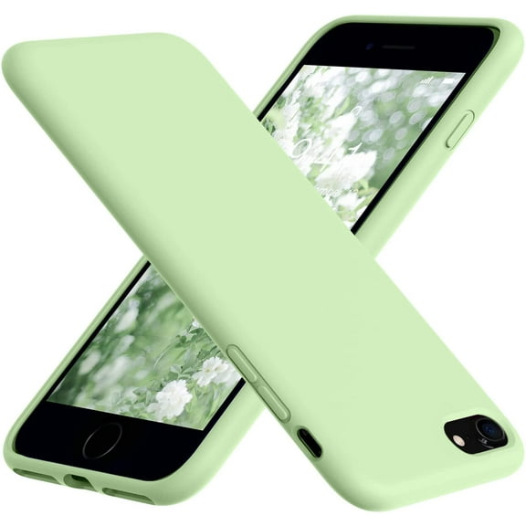 Compatible with iPhone SE3 Case, iPhone SE Case 2022/2020, iPhone 7/8 Case, [New Upgrade Silicone Case] with Microfiber Lining, Protective Shockproof Soft Case, Matcha